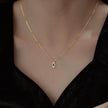 Collier losange argent massif doré & zirconiums