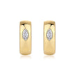 Boucles d'oreilles créoles géométrique argent massif doré à l'or fin et moissanites